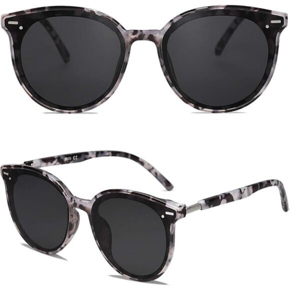 ⚡SOJOS Womens Grey Trendy Classic Round Retro Vintage Large Frame Sunglasses - Picture 3 of 5